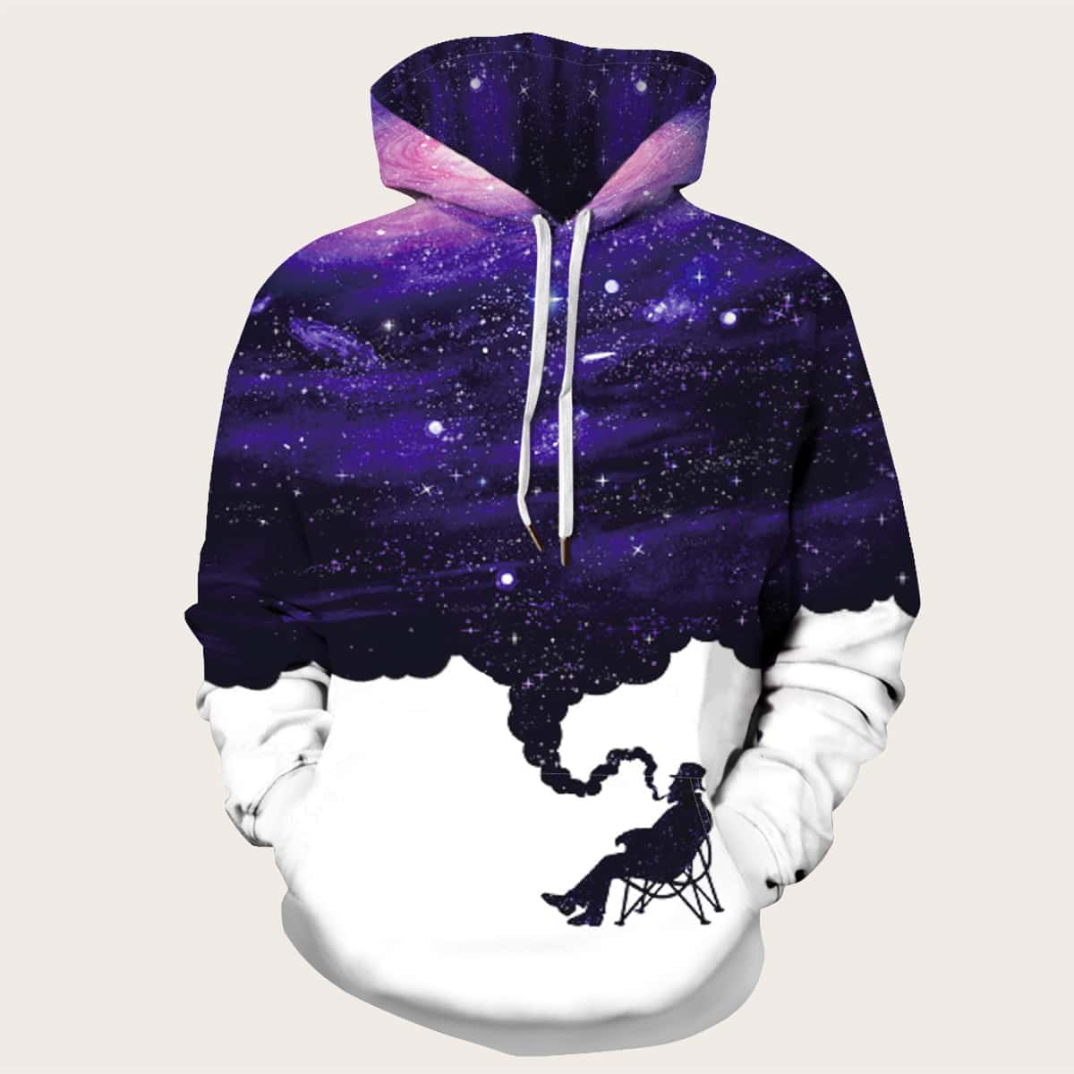 

Guys Figure And Galaxy Drawstring Hoodie, Multicolor