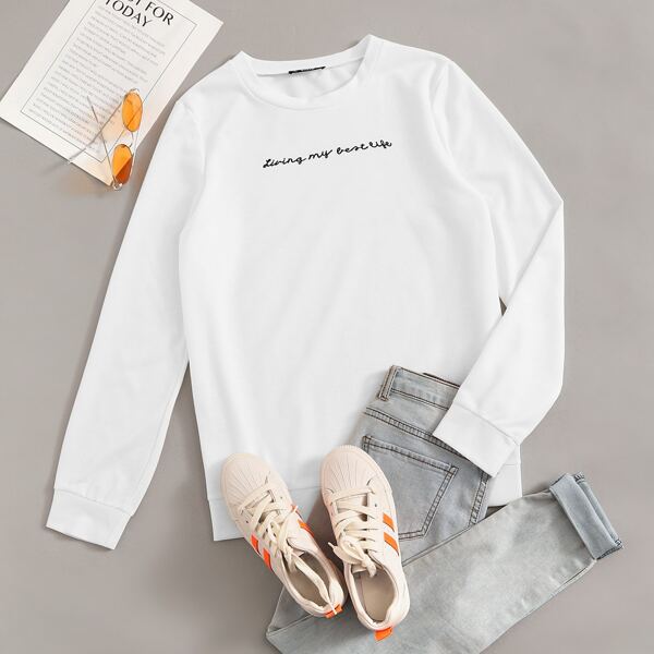 

Slogan Graphic Sweatshirt, White