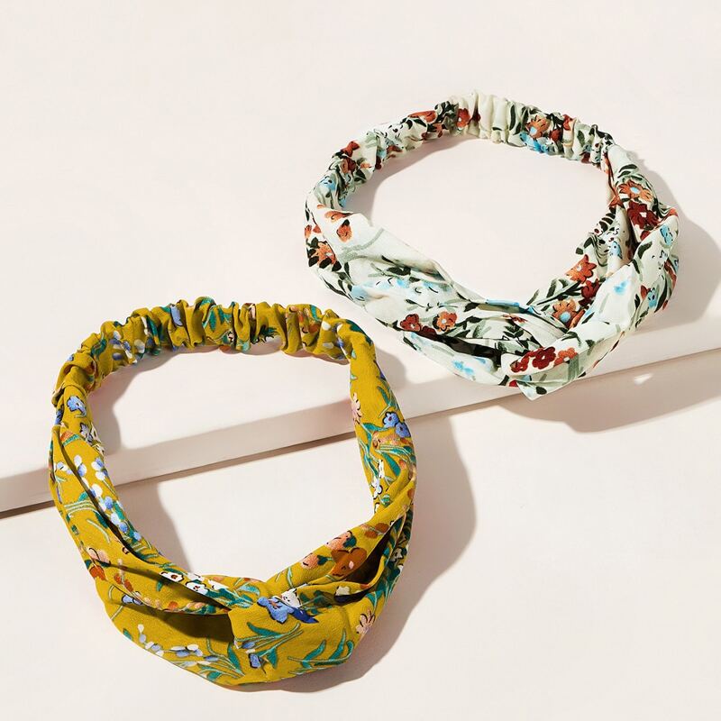 

2pcs Ditsy Floral Graphic Headband, Multicolor