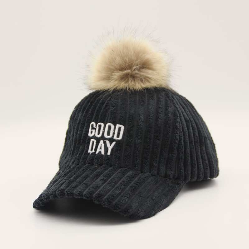 

Pom Pom Decor Baseball Cap, Multicolor