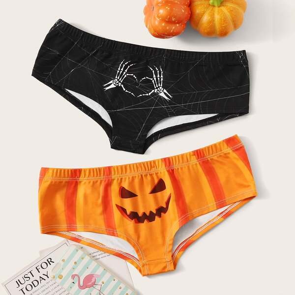

Halloween 2pack Mixed Print Panty Set, Multicolor