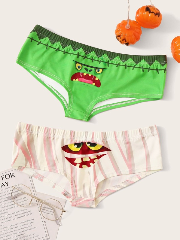 

Halloween 2pack Face Print Panty Set, Multicolor