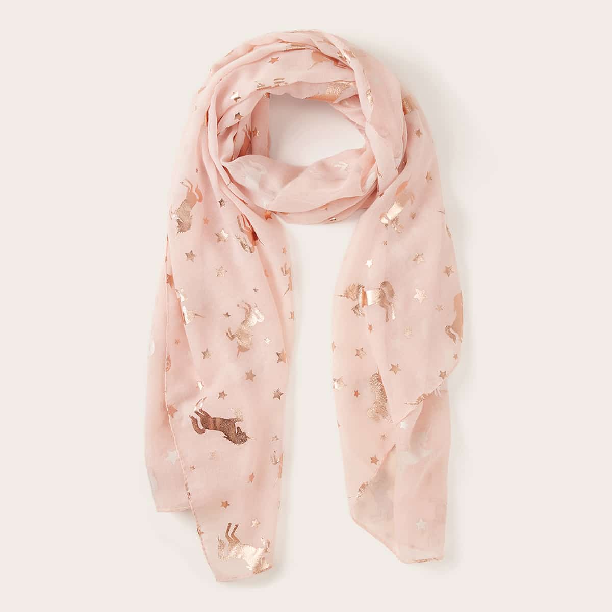 

Horse & Star Graphic Scarf, Pink