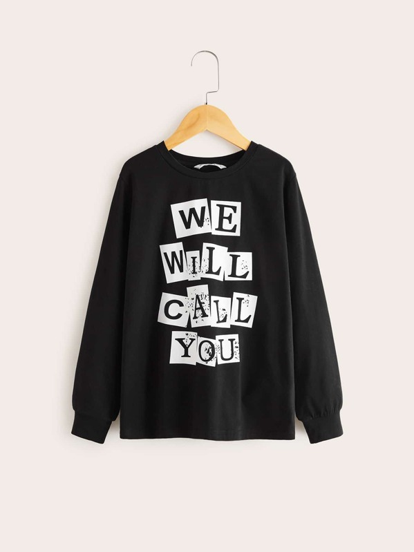 

Boys Slogan Graphic Sweatshirt, Black