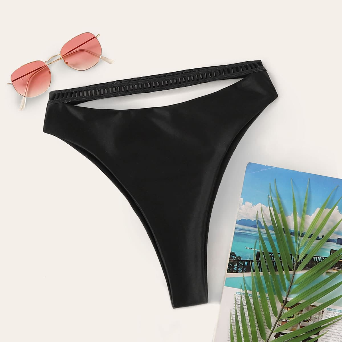 

Ladder Cut Out Bikini Panty, Black