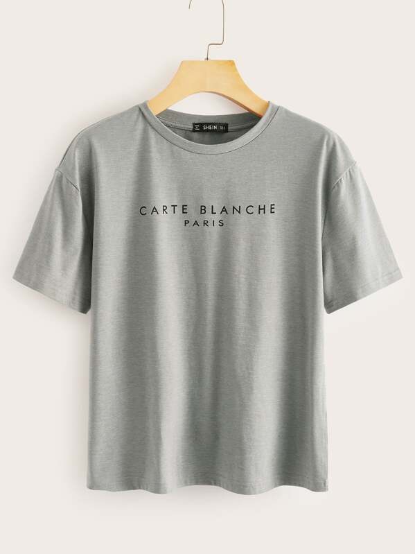 

Slogan Graphic Tee, Grey