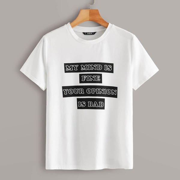 

Slogan Graphic Short Sleeve Tee, White