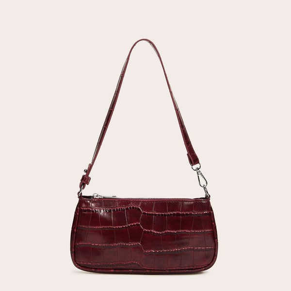 

Croc Embossed Baguette Bag