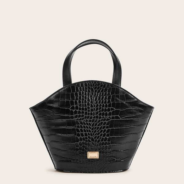 

Croc Embossed Satchel Bag
