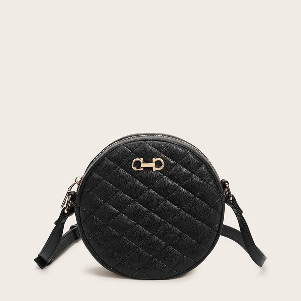 

Round Shaped Quilted Crossbody Bag
