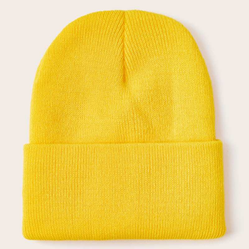 

Solid Color Knit Hat, Yellow bright