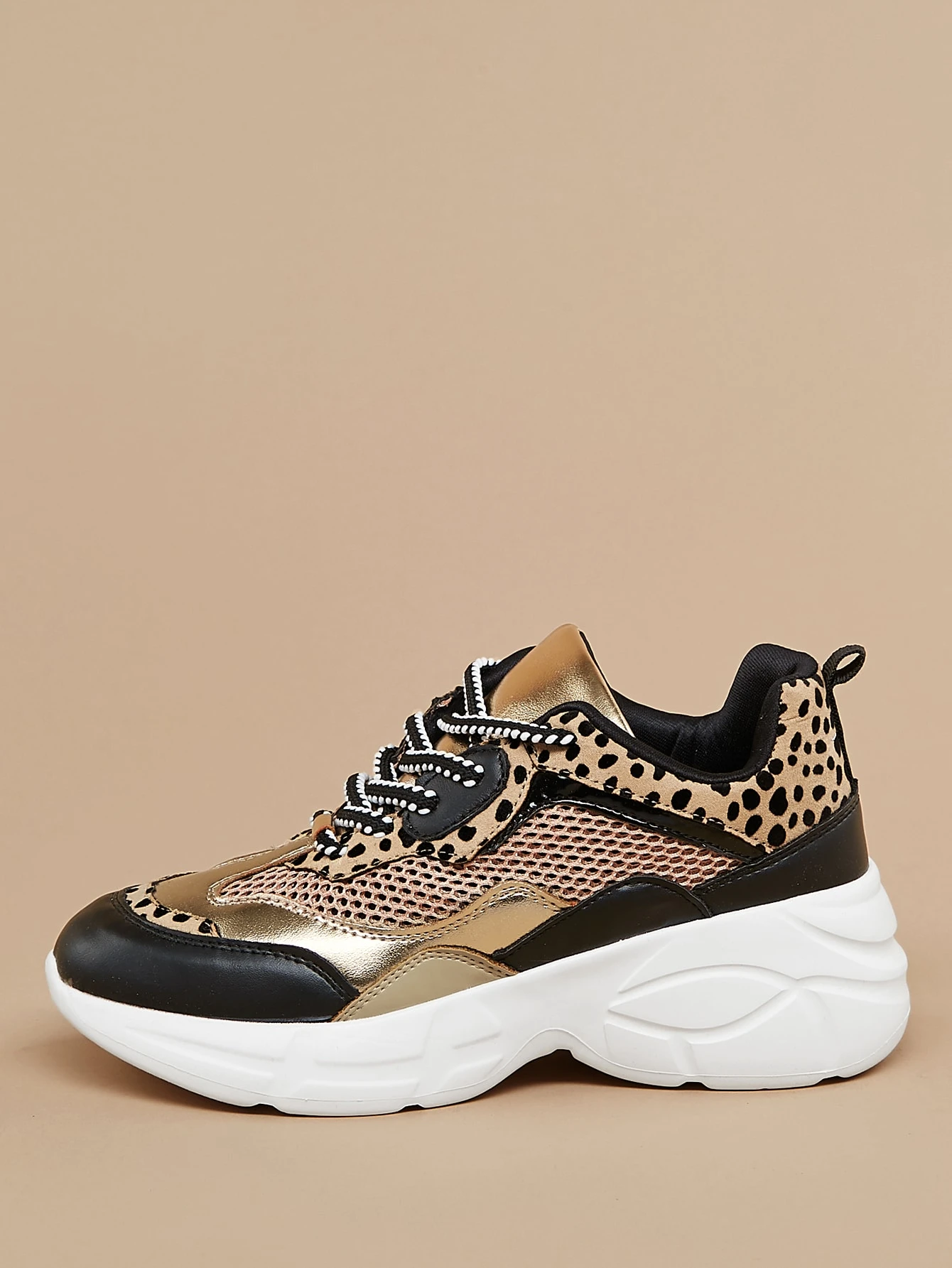 dad sneakers leopard
