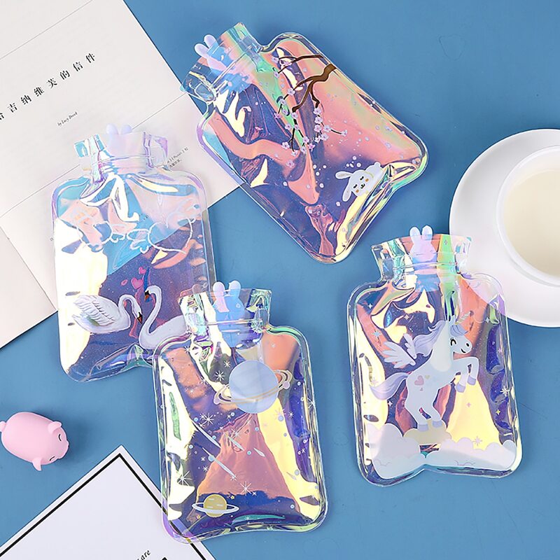 

1pc Cartoon Graphic Holographic Hot Water Bag, Neon