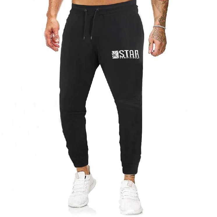 

Guys Letter Graphic Drawstring Sweatpants, Black