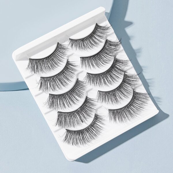 

Натуральные 3D поддельные ресницы 5 пар, Чёрный