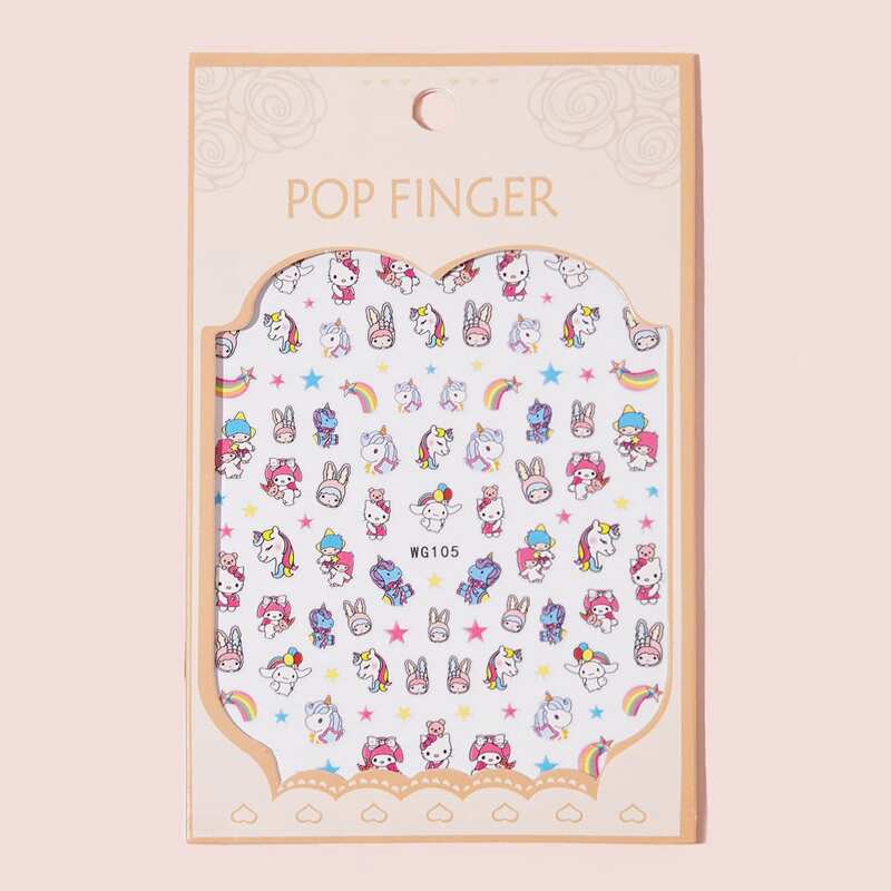 

Cartoon Graphic Nail Stickers, Multicolor