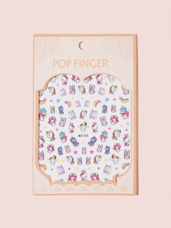 

Cartoon Graphic Nail Stickers, Multicolor