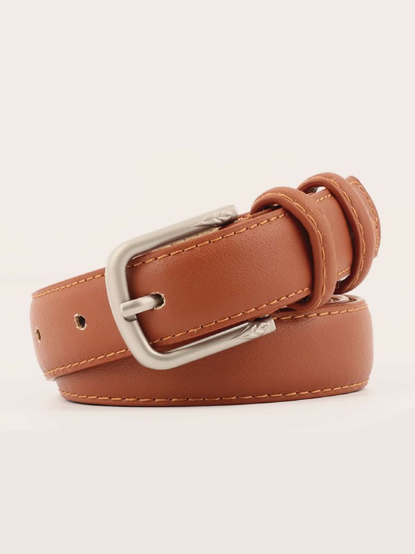 

Men Metal Buckle Belt, Camel