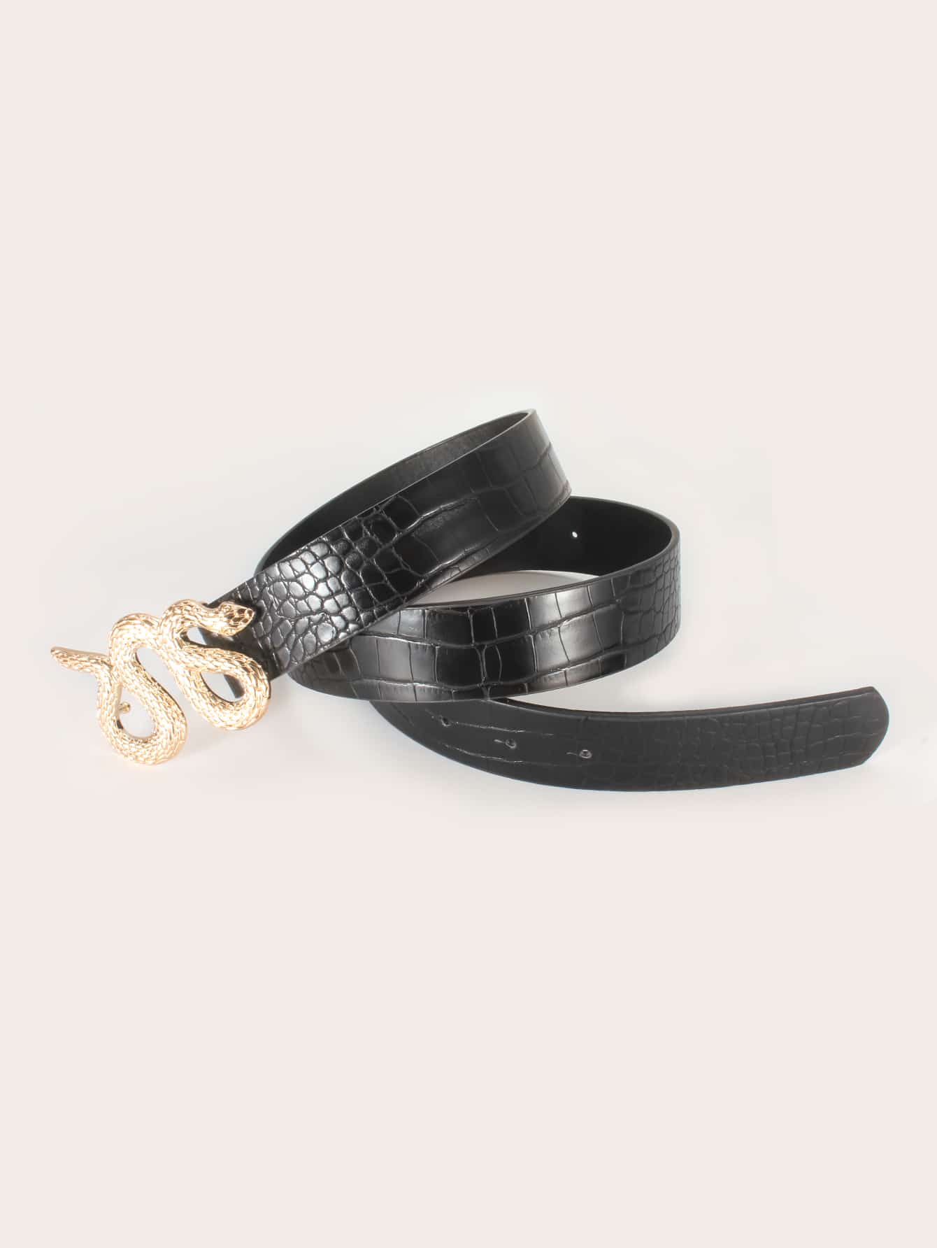 croc graphic serpentine decor belt