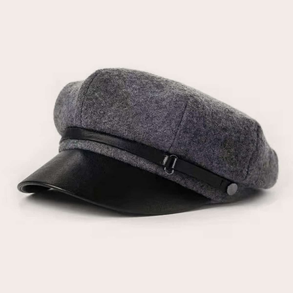 

Belt Decor Bakerboy Hat, Black