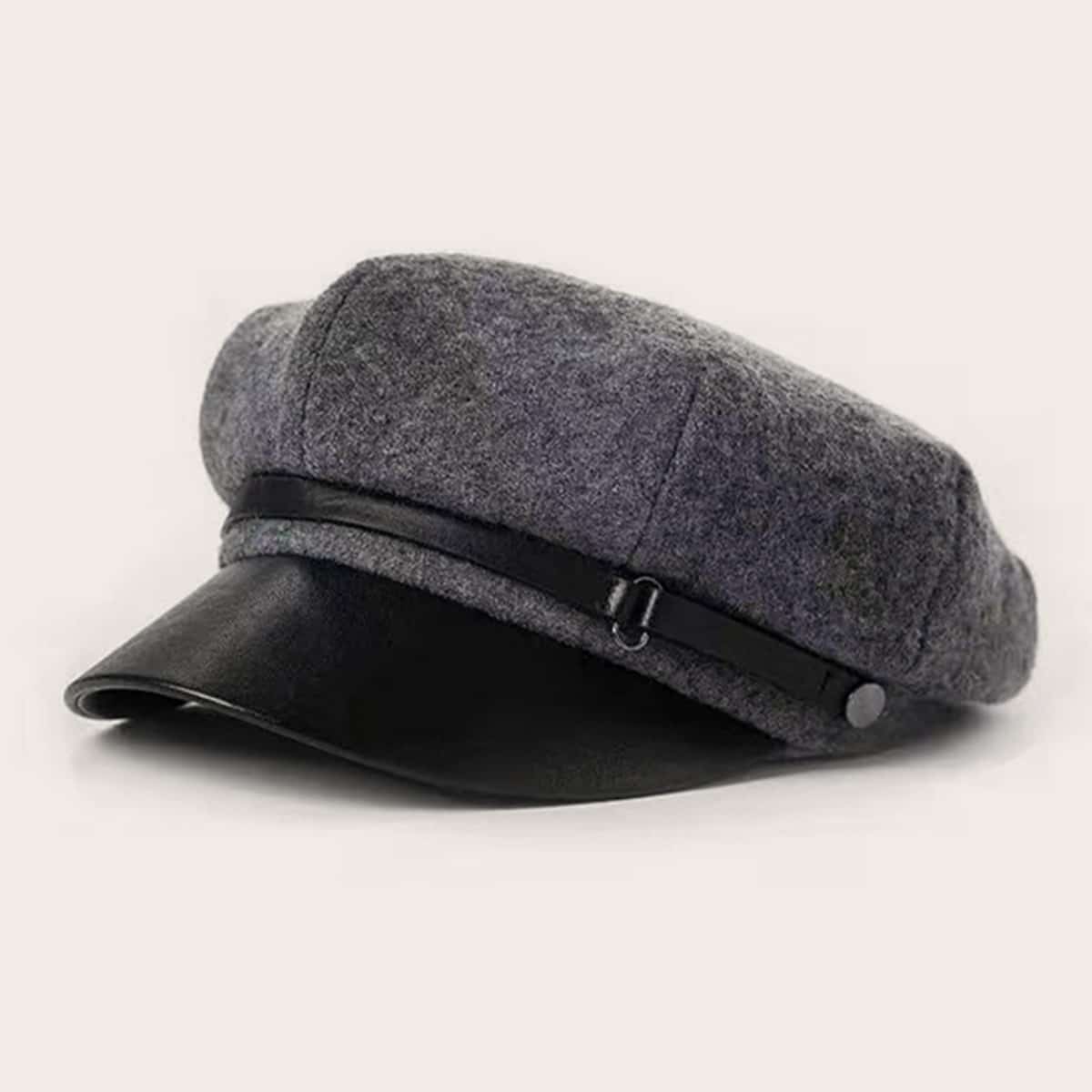 

Belt Decor Bakerboy Hat, Black