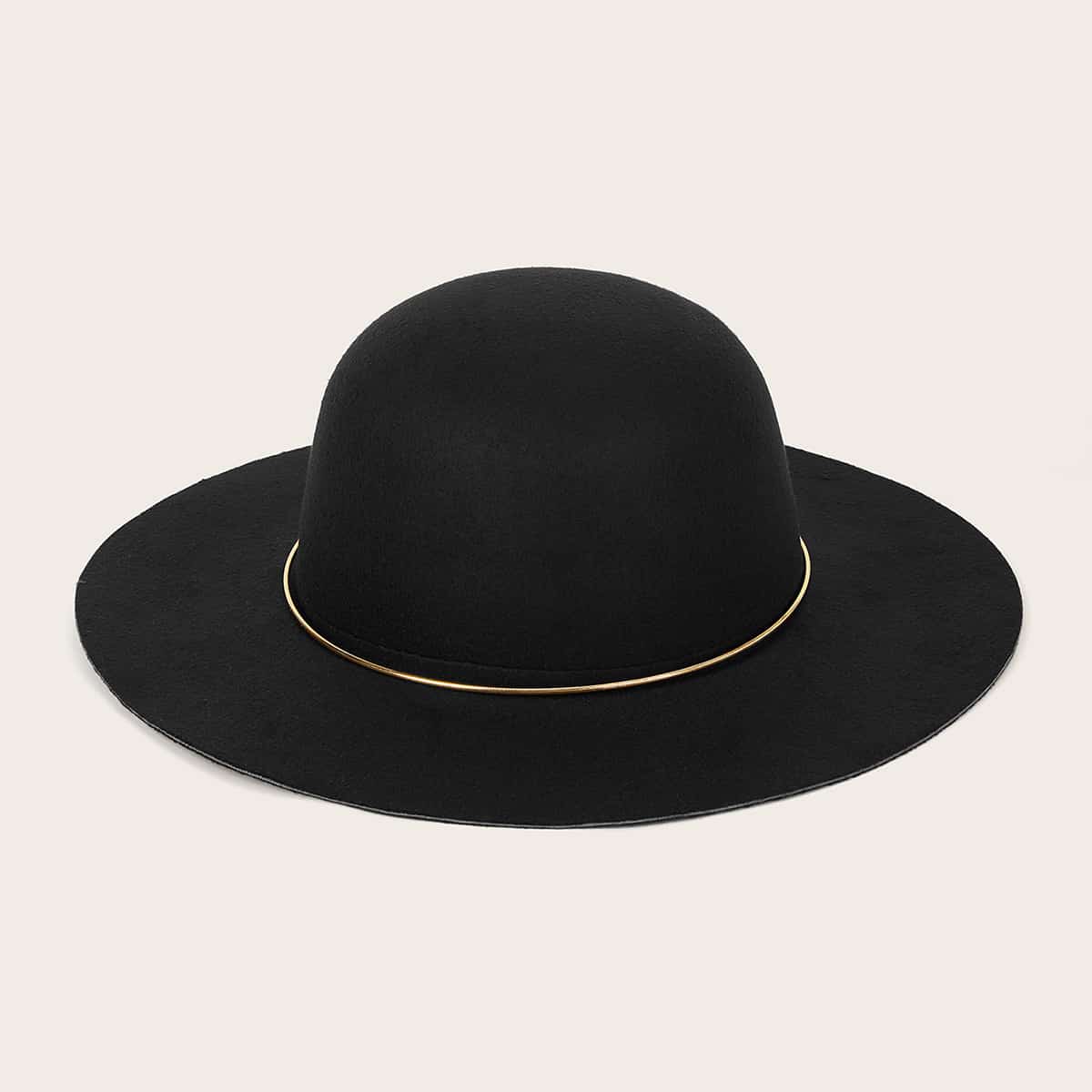 

Metal Ball Band Decor Floppy Hat, Black