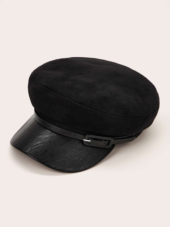 

Belt Decor Bakerboy Hat, Black