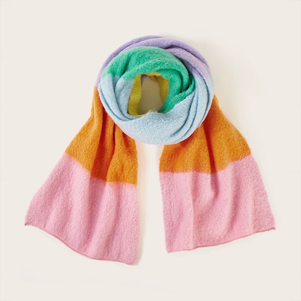

Rainbow Color Block Scarf, Multicolor