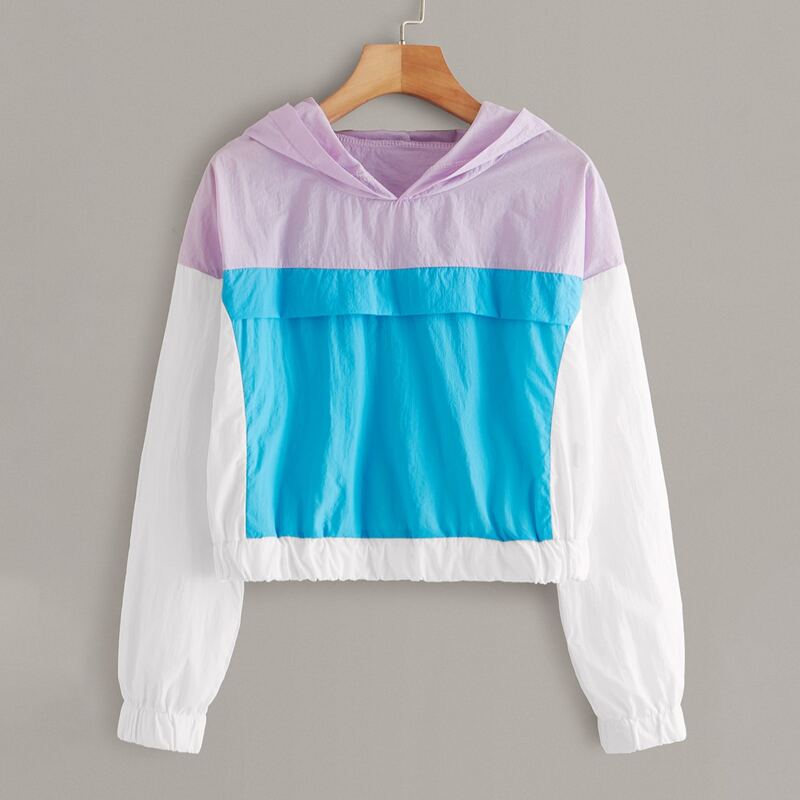 

Cut And Sew Panel Anorak Jacket, Multicolor
