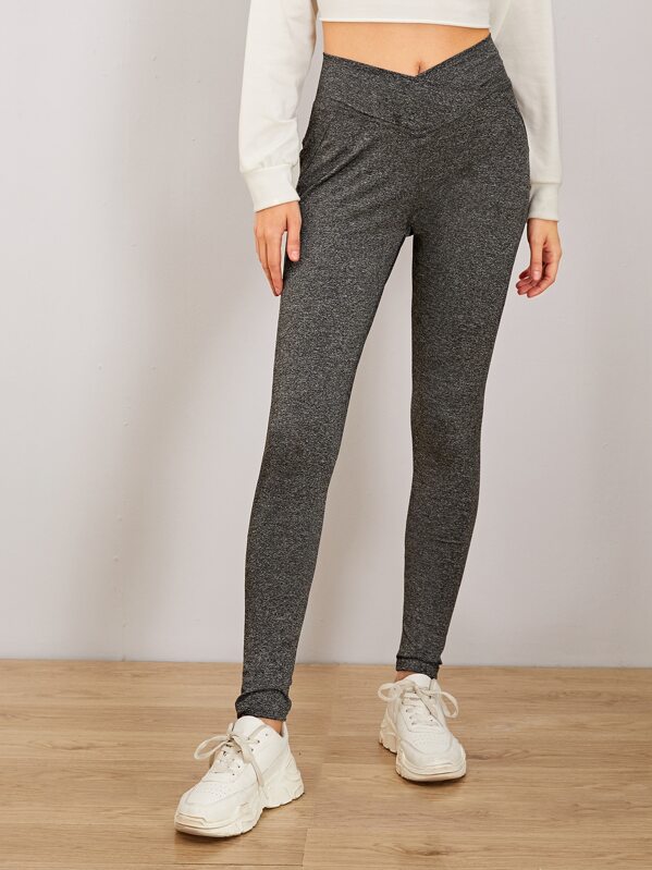 

Space Dye Skinny Leggings, Grey, Sava