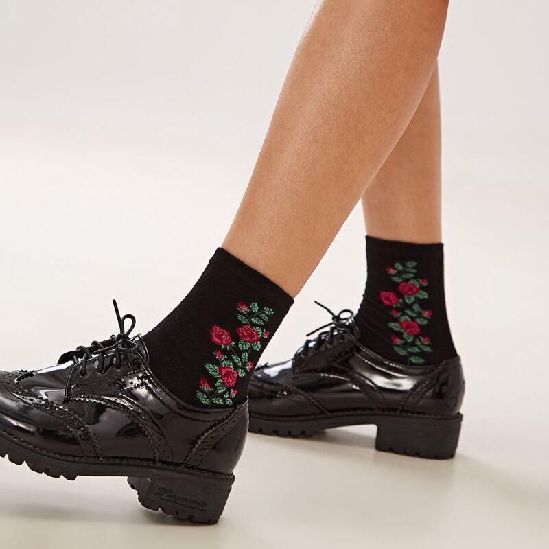 

Flower Pattern Socks 1pair, Multicolor