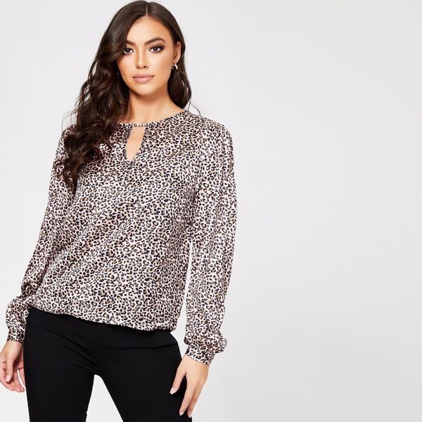 

Bishop Sleeve Leopard Print Blouse, Multicolor