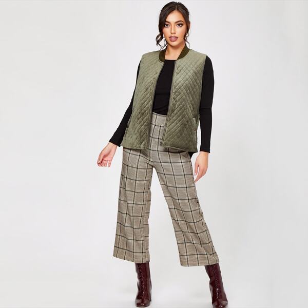 

Quilted Sleeveless Jacket, Army green