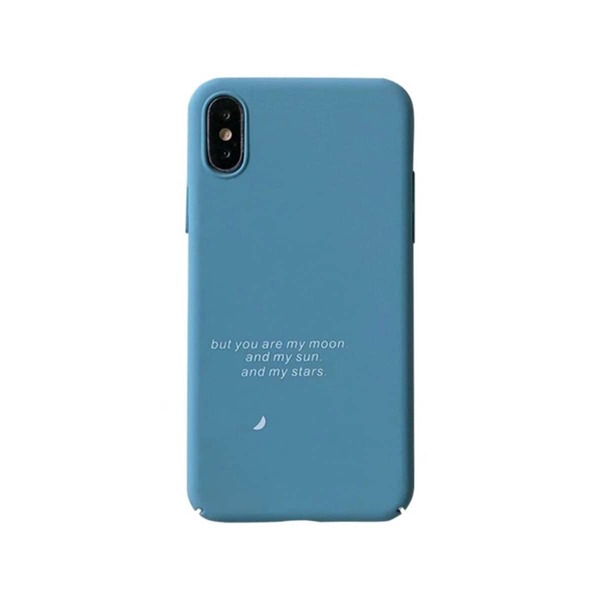 

1pc Slogan Graphic iPhone Case, Blue