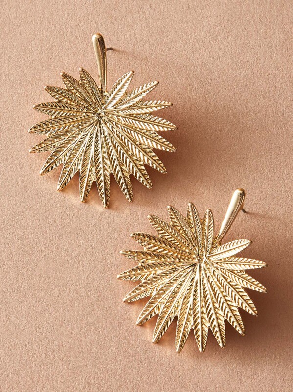 

1pair Leaf Stud Earrings, Gold