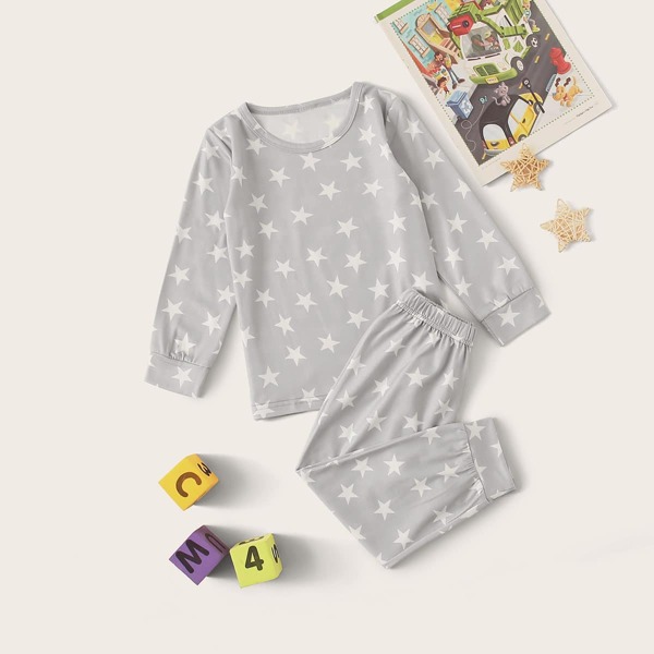 

Пижама с принтом "звезда" для мальчиков, Серые