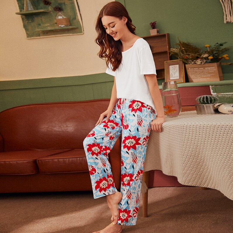 

Floral Print PJ Set, Multicolor