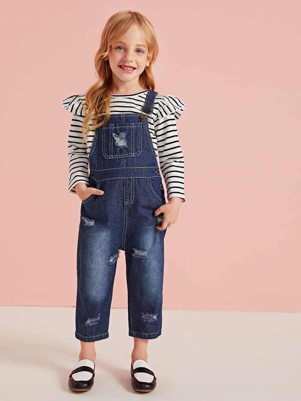 little girls denim overalls