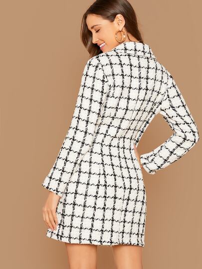 Robe blazer en tweed avec boutons