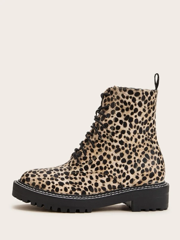 leopard combat boots