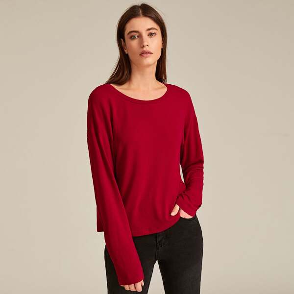 

Drop Shoulder Solid Tee
