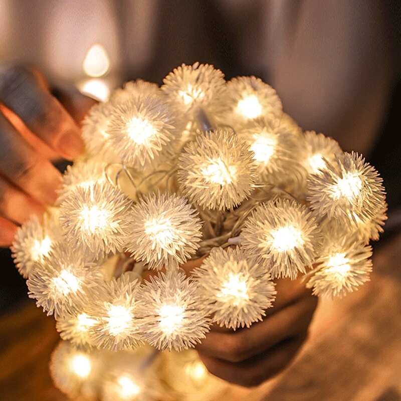 

10pcs Dandelion Shaped Bulb String Light, White