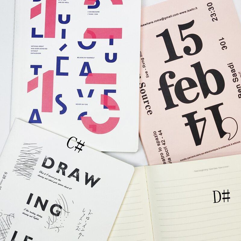 

1pc Abstract Letter Graphic Cover Notebook