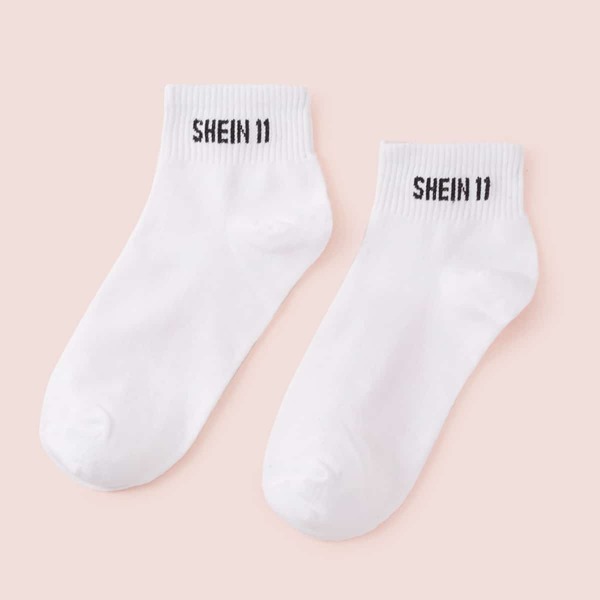 

SHEIN 11th Anniversary Socks 1 Pair, White