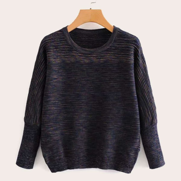 

Space Dye Leg-of-mutton Sleeve Sweater, Purple