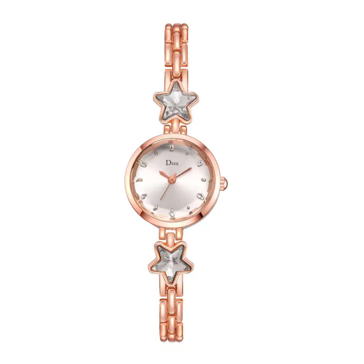

Rhinestone Star Decor Band Round Dial Bracelet Watch