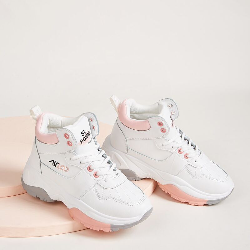 

High Top Chunky Sole Sneakers, White