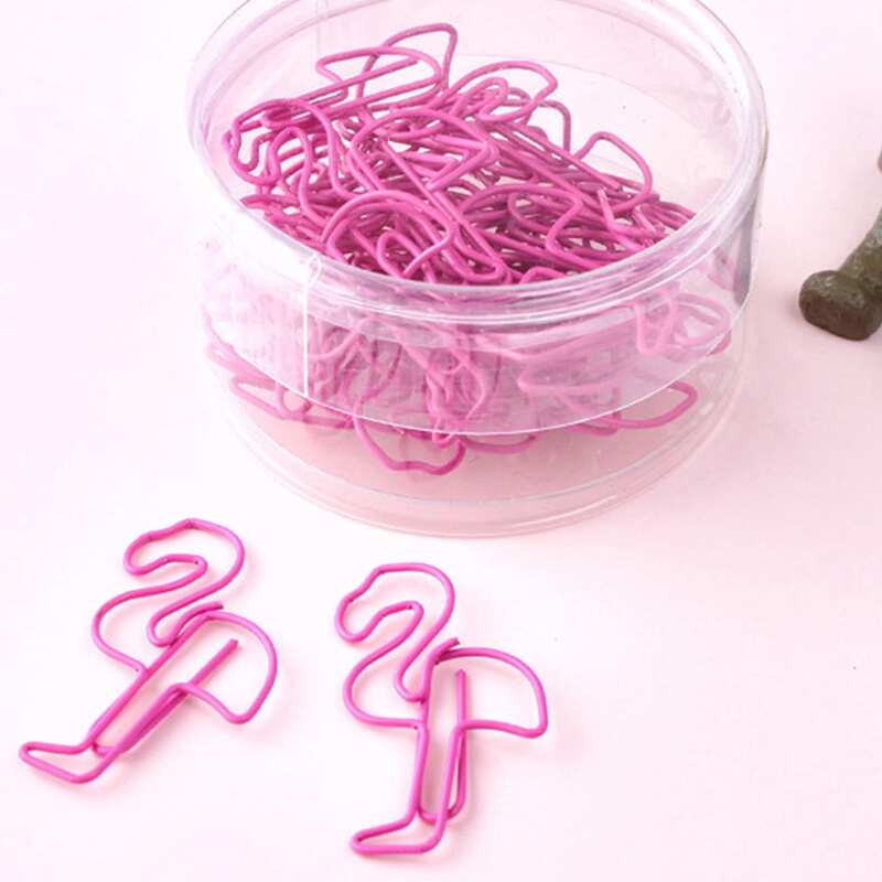 

24pcs Boxed Flamingo Shaped Metal Paper Clip