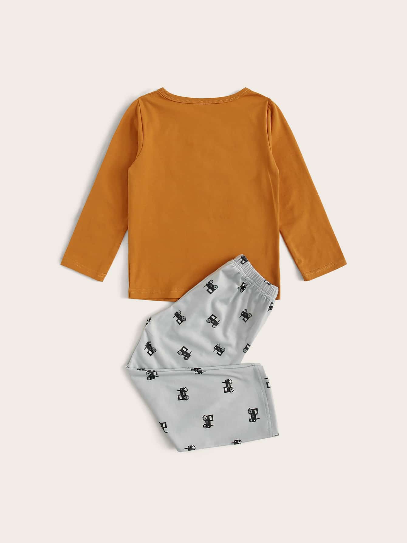 Young Boy Cartoon Car Print PJ Set