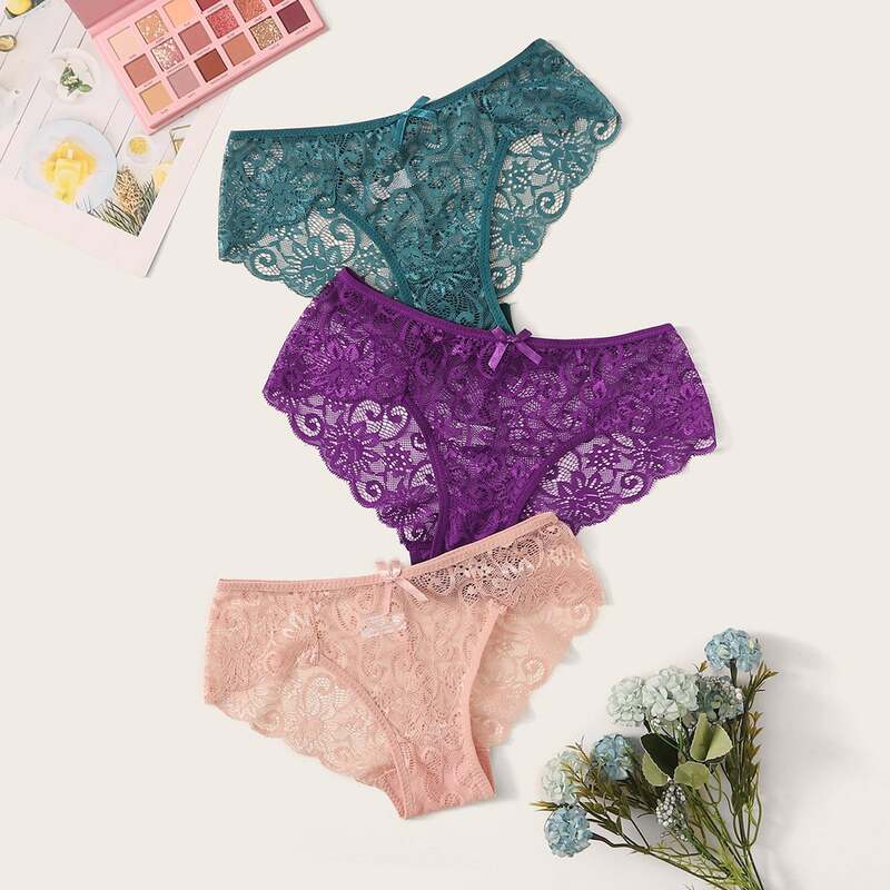 

3pack Floral Lace Panty Set, Multicolor